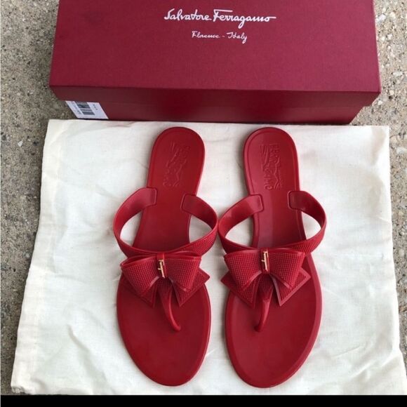 Authentic Salvatore Ferragamo Bali Sandals with box No Dust Bag - Picture 3 of 7